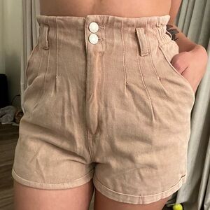 High-Waisted Light Pink Women's Shorts